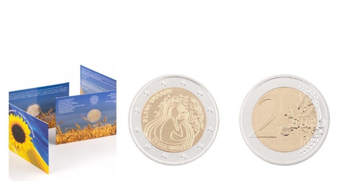 Estnische 2-Euro-Münze mit Sonderprägung "Slawa Ukraini" erbringt rund 350.000 Euro