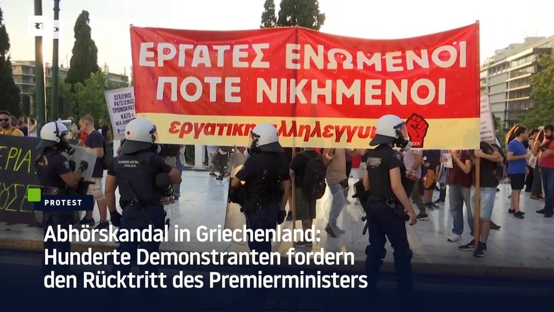 Abhörskandal in Griechenland: Hunderte Demonstranten fordern den Rücktritt des Premierministers