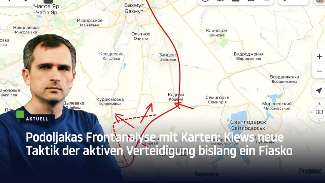 Juri Podoljakas Frontanalyse mit Karten zum 25.8.2022: Kiews neue Taktik bislang ein Fiasko