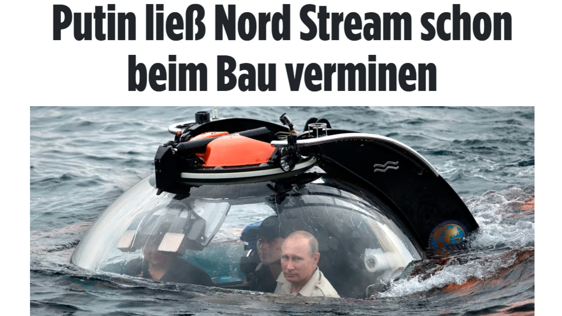 "Putin ließ Nord Stream schon beim Bau verminen" – Bild kassiert Shitstorm auf Twitter