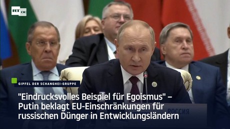 "Eindrucksvolles Beispiel für Egoismus" – Putin beklagt EU-Einschränkungen für russischen Dünger