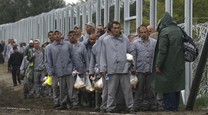 Hungarian prisoners rush to finish fence along Serbian border amid refugee crisis (VIDEOS)