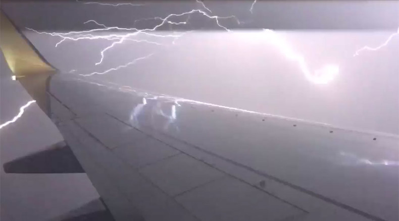 Scary moment: Lightning strikes meters from plane in Australia, filmed by passenger (VIDEO)