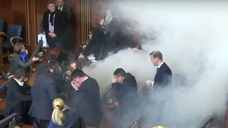 Kosovo opposition uses tear gas in parliament to protest deals with