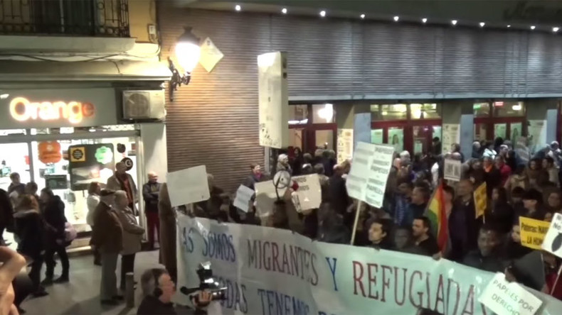 Hundreds join refugee solidarity rally in Madrid, slamming NATO invasions (VIDEO)