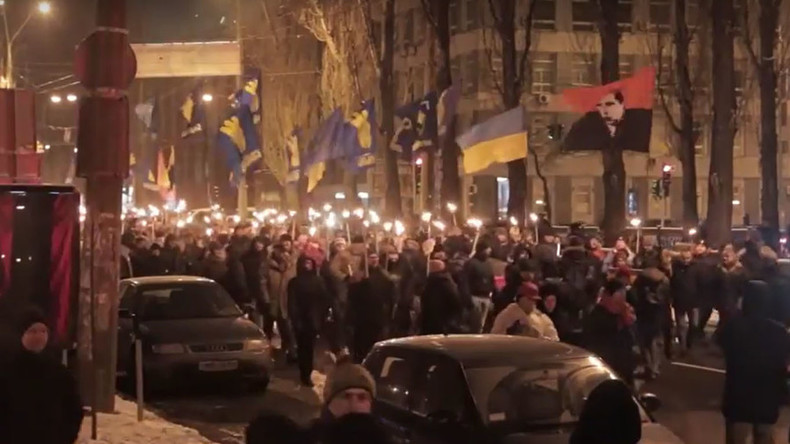 Ukrainian nationalists celebrate birthday of Nazi collaborator Bandera with torch-lit marches