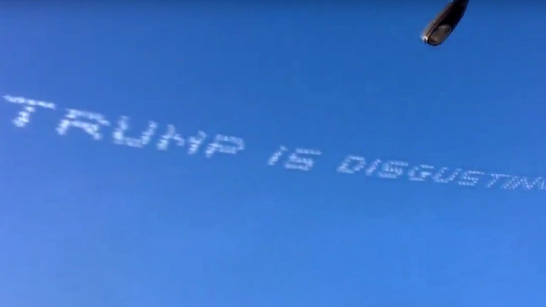 Dumping on Trump: Skywriters troll GOP frontrunner from high above California’s Rose Parade 