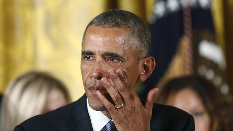 Obama sheds tears for America - a nation in crisis