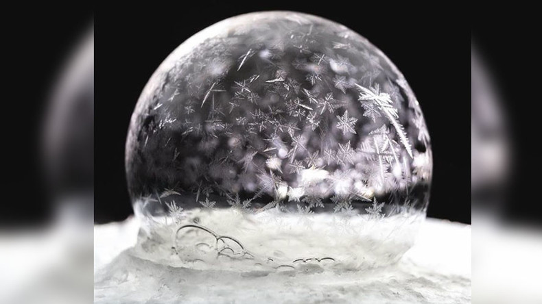 Cold never bothered me anyway: Frozen soap bubbles in epic detail (VIDEO)