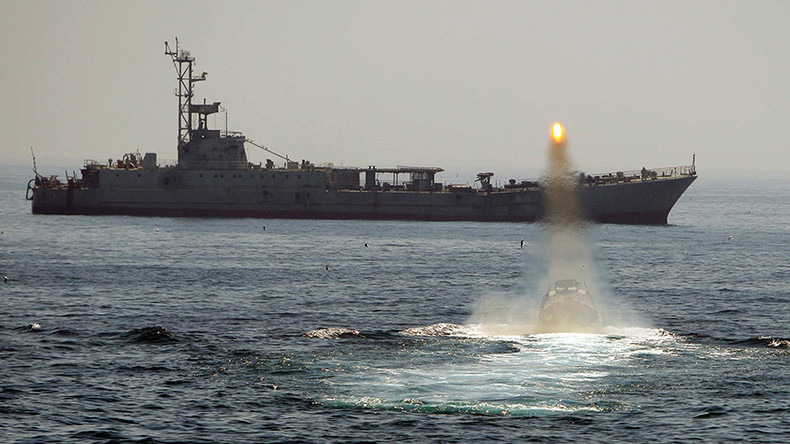 US releases video it says shows Iranian rockets fired near American aircraft carrier