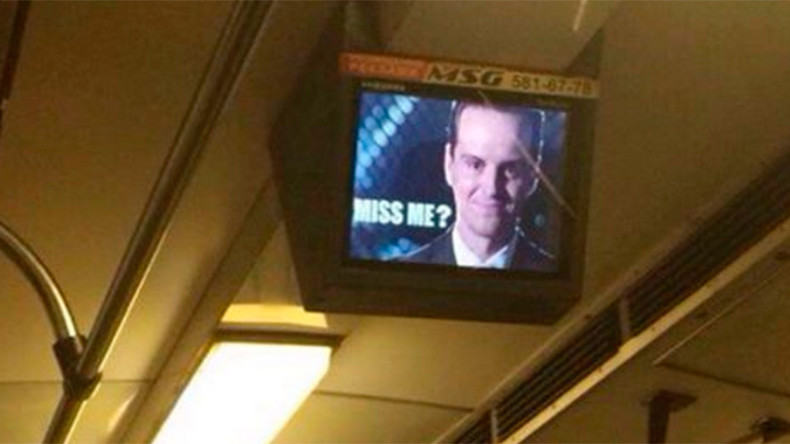 Miss me? Images of Moriarty appear on Kiev metro screens