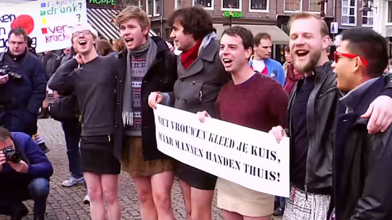 Dutch men put on mini-skirts to support victims of sex attacks (VIDEO, PHOTOS)
