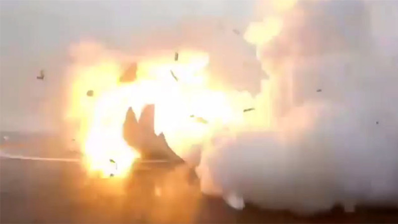 Expectation v reality: Watch Falcon SpaceX rocket fall & explode attempting barge landing (VIDEO)