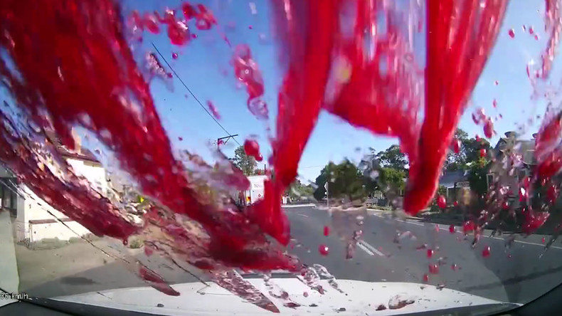 Bottle shock: Driver forced off road by wine explosion (VIDEO)