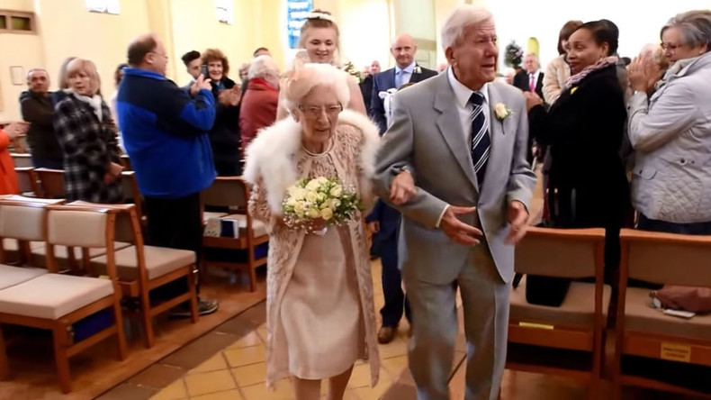 Never too old: 90-yo groom marries 96-yo bride