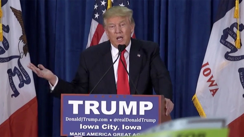 ’Heil Trumpler’: Protester throws tomatoes at Trump during Iowa rally
