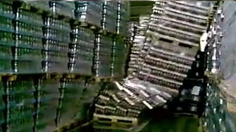 Beer Jenga: Tower of bottles come crashing down (VIDEO)