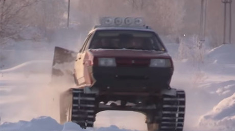 Siberian man converts car to ‘DIY tank’ to battle snow (VIDEO)