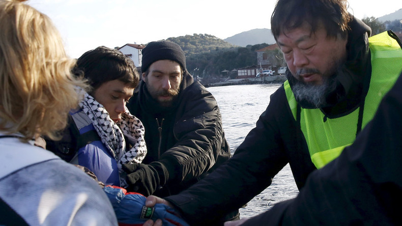 Photo of Chinese artist Ai Weiwei posing as drowned refugee child Aylan Kurdi sparks controversy
