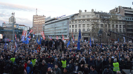 Serbian radicals protest in Belgrade against NATO, Karadzic’s 40-yr sentence (PHOTOS, VIDEOS)