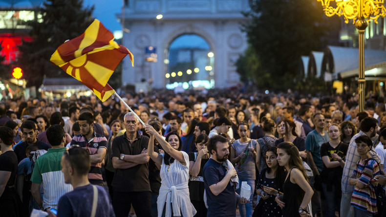 Macedonia protesters denounce amnesty for officials accused of wiretapping, vote fraud & corruption