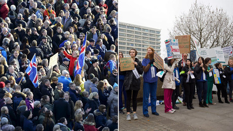 A tale of two protests: Icelanders take to the street, Britons take to keyboards