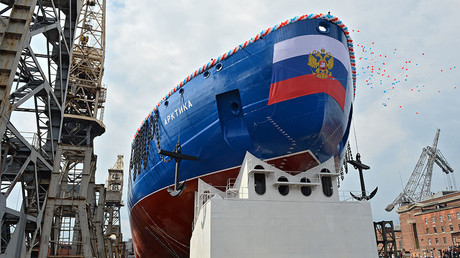 Russia floats out Arktika icebreaker, set to be world’s largest (VIDEO)
