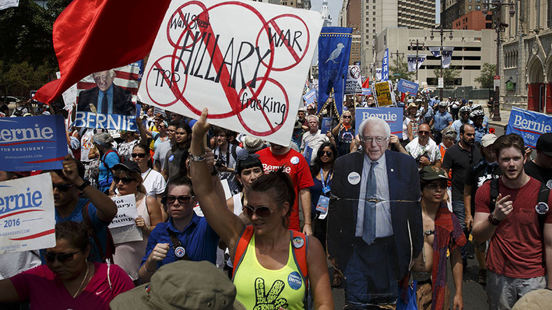 50+ handcuffed at DNC as thousands protest Clinton’s nomination (VIDEO)