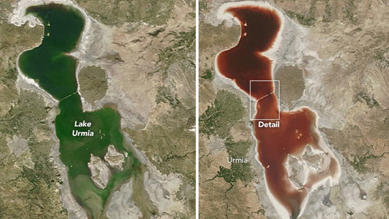 Iran’s 'dying' saltwater giant Lake Urmia turns blood-red (PHOTOS, VIDEO)