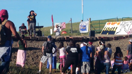 ‘Desecration’: Protest against bulldozing of Native American burial grounds for Dakota pipeline