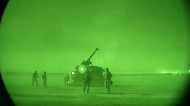 French Army releases night video of its artillery pounding ISIS positions in Iraq