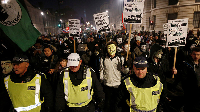 Over 50 Anonymous activists arrested at Million Mask March in London