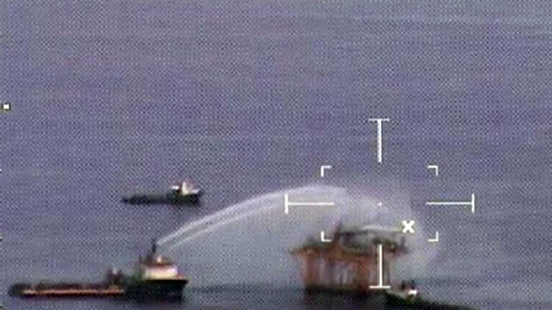 Oil rig fire in Gulf of Mexico extinguished, no pollution reported (VIDEO)