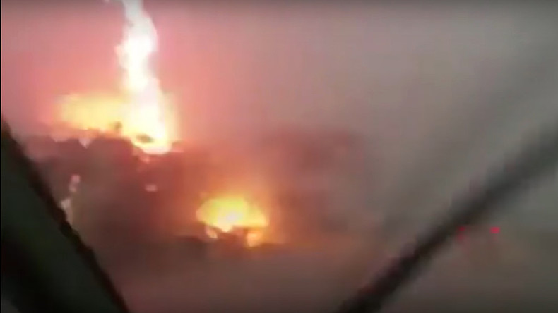 Extraordinary dashcam video captures lightning blasting truck (VIDEO)