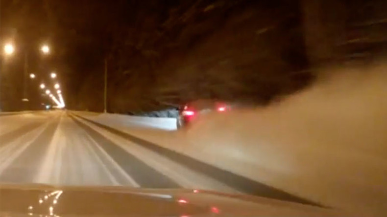 Fatal high-speed street race crash on snowy Siberian road caught on dashcam (VIDEO)