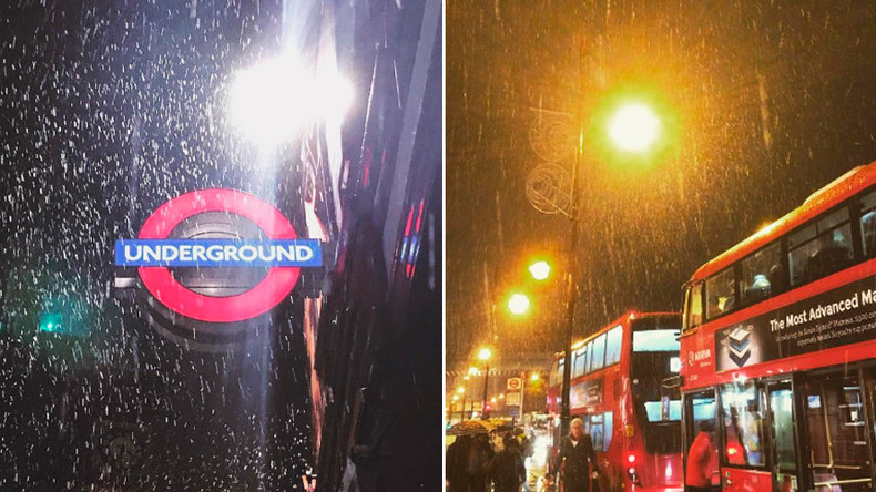 Slush Hour: London commuters hope capital survives light snow dusting (PHOTOS, VIDEOS)