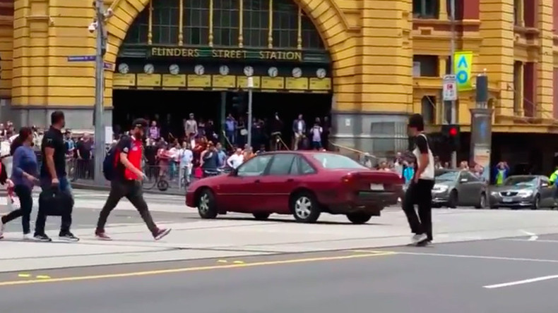 Car ‘driving erratically’ before smashing into Melbourne crowd caught on camera (VIDEOS)