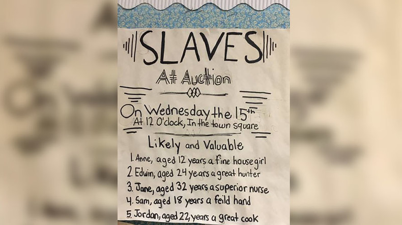 'This is disgusting': NJ parents revile ‘slave auction’ school poster project (PHOTOS)