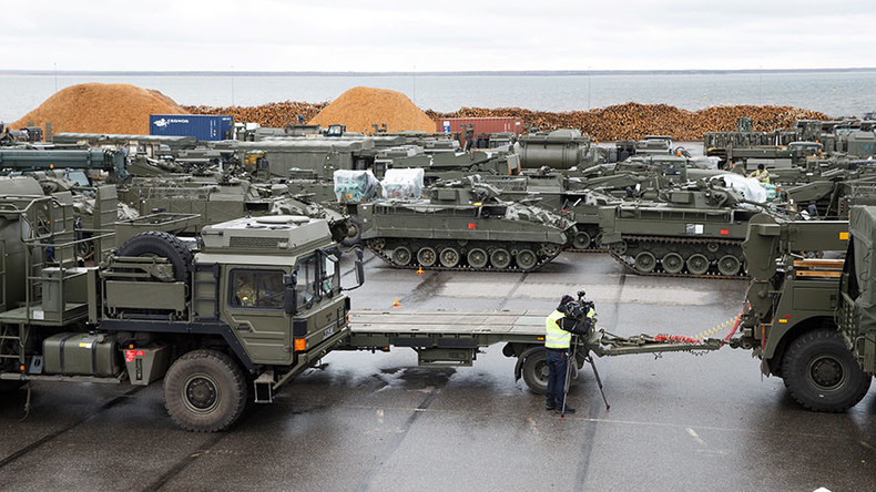 Over 100 NATO military vehicles arrive in Estonia as part of ‘biggest deployment since Cold War’