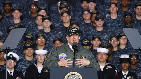Trump dons 'full-metal-jacket' in embrace of war economy