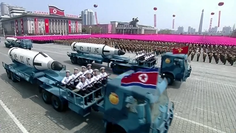 Pyongyang parades new ICBMs & submarine-based missiles in founding leader’s honor (PHOTOS, VIDEO)