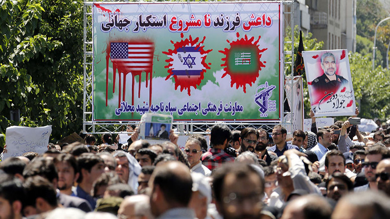 ‘Death to Saudi & US’: Thousands of mourners attend funeral for Tehran attack victims