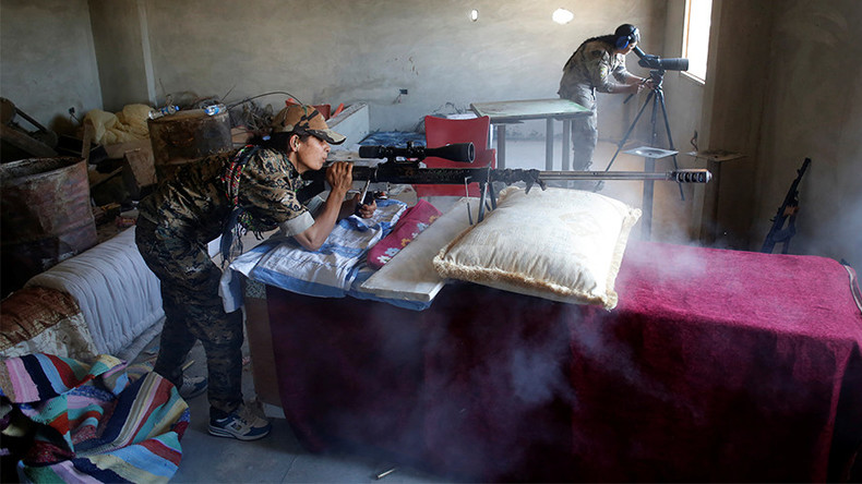 Female sniper laughs off near-fatal ISIS bullet in Raqqa gun fight (VIDEO) 
