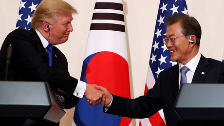Trump happy with S. Korea buying more US arms as he fuels North nuke scare