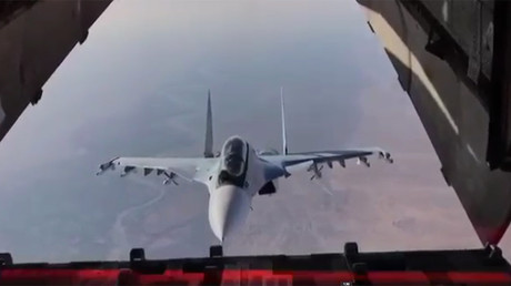 Russian fighter jets fly upside-down, fire missiles in spectacular stratospheric drills (VIDEO)