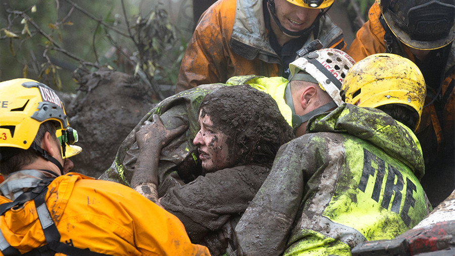Mudslides strike Southern California’s Romero Canyon, 300 people trapped
