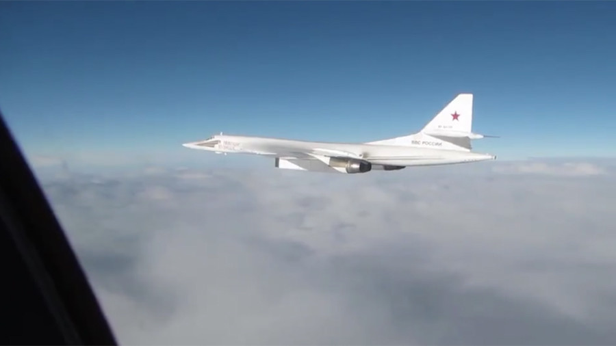 Dramatic moment RAF fighter jets intercept Russian bombers over North Sea (VIDEO)