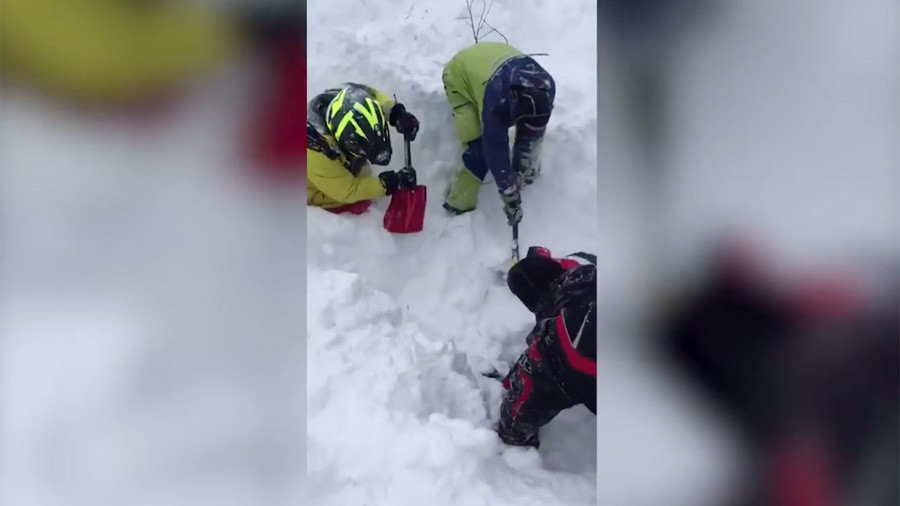 ‘We heard him dying’: Russian avalanche survivors struggle to rescue buried friends (VIDEO)