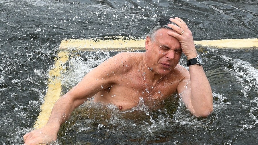 ‘I want to feel close to Russians’: US ambassador takes dip in icy water to mark Epiphany (VIDEO)