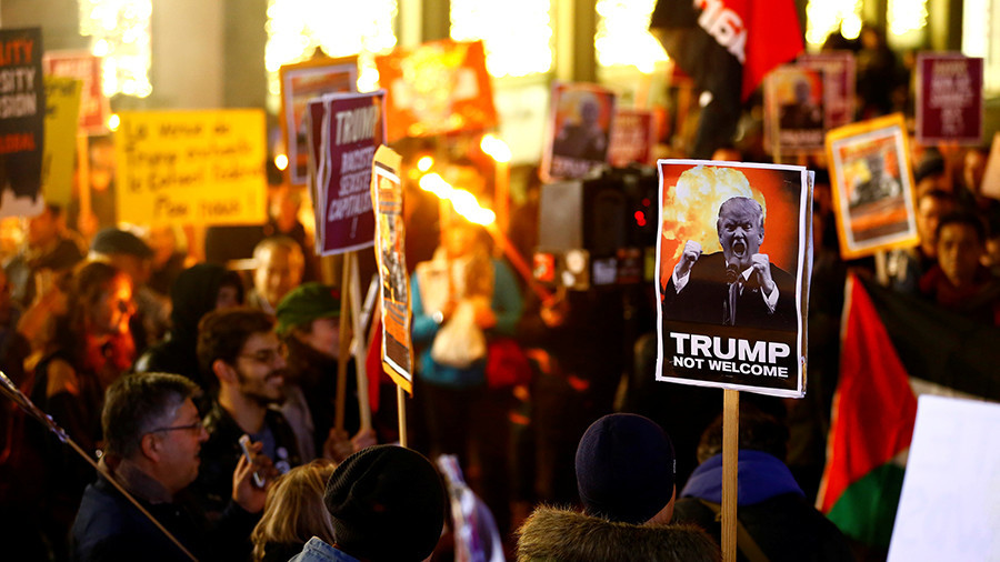 ‘No Trump!’ Hundreds march in Switzerland against US leader’s Davos visit (PHOTO)